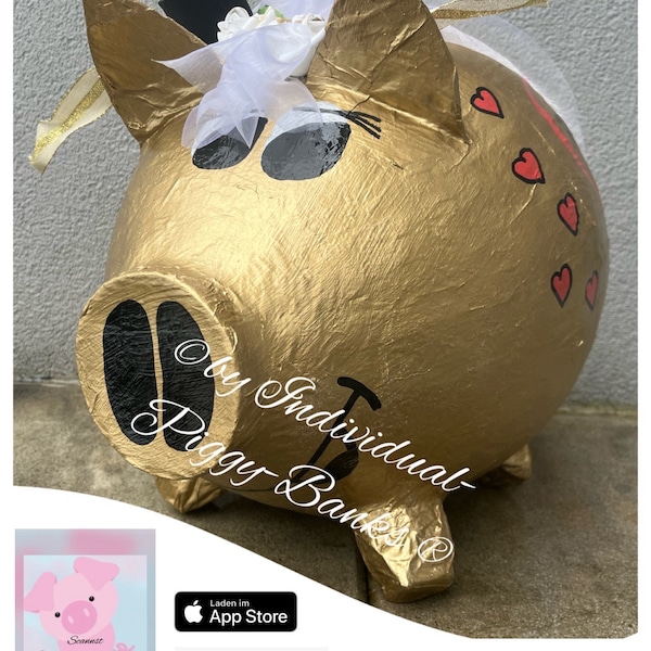 Sparschwein XXL Geldgeschenk Goldene Hochzeit Briefbox Kartenbox Umschlagbox Geldgeschenk Box für Umschläge Geschenk zur goldenen Hochzeit