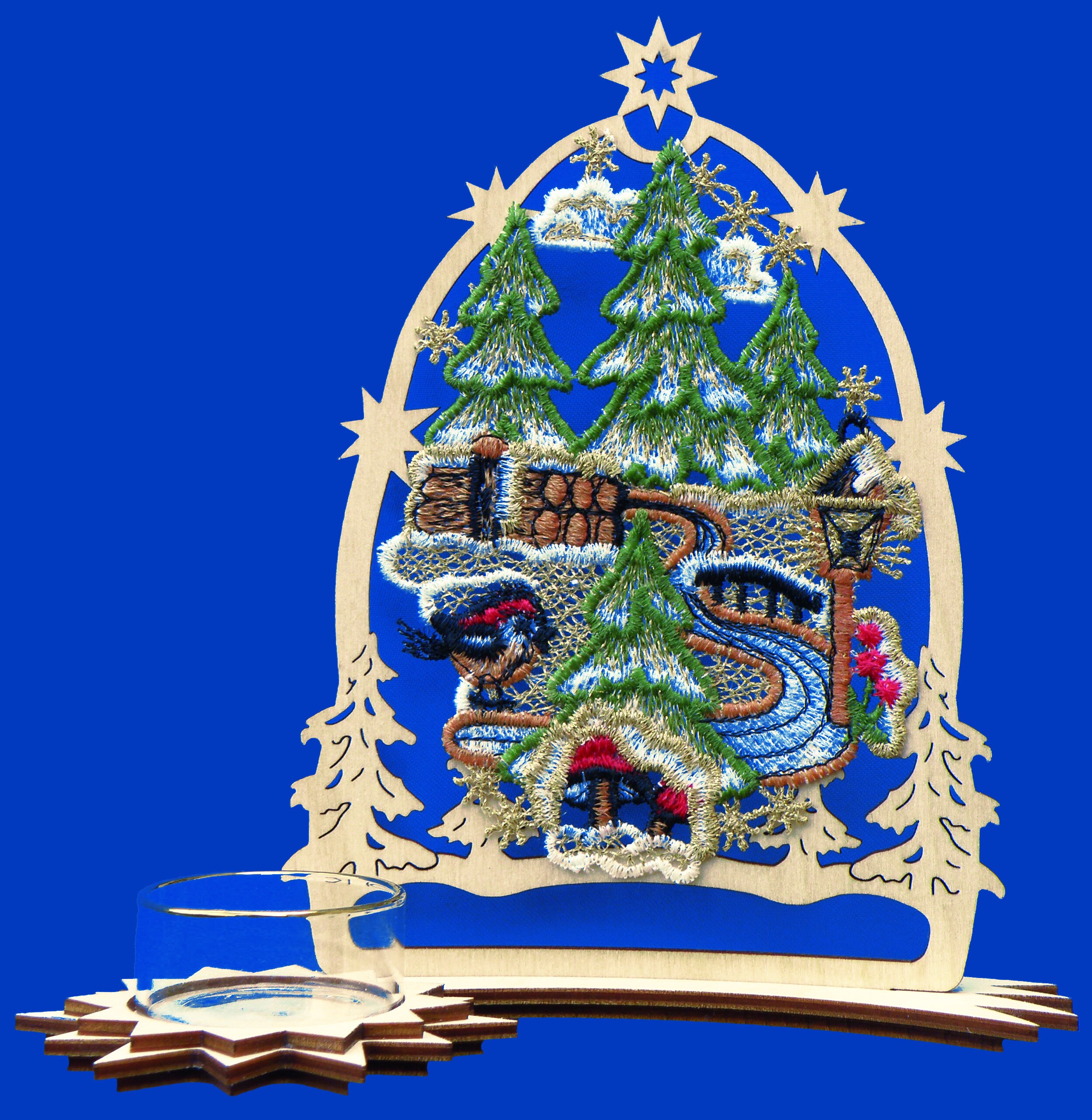 Présentoirs Décoratifs de Lumière Thé en Bois et Spitze.art.nr-055