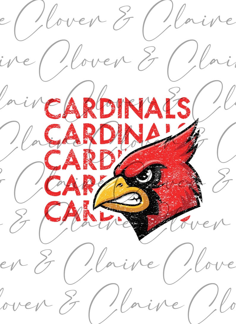 Cardinal Pride PNG: School Spirit Clipart - Sublimation Design (digital ...