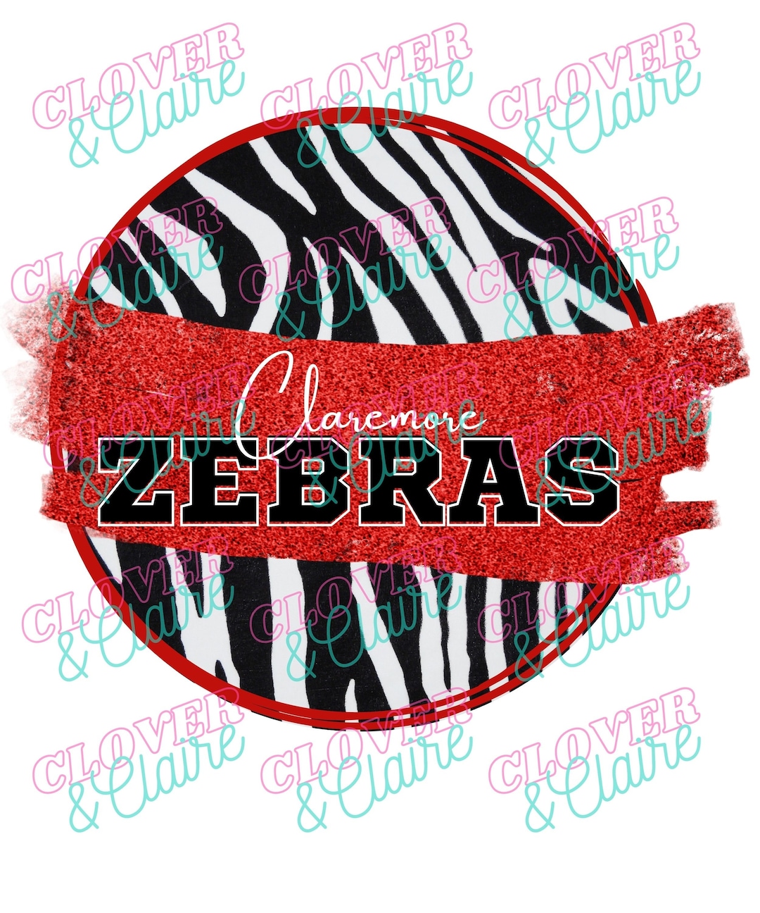 Claremore Zebras PNG Clipart Sublimation File PNG Instant Digital