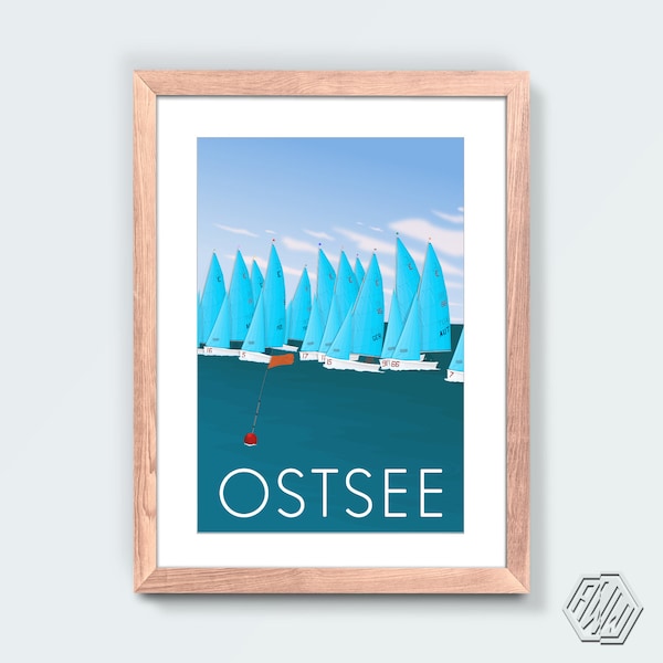 Ostsee Poster - Baltic Sea Print - Baltic poster - Travel, Baltic, Tall Ship, Decoration, Wall Art