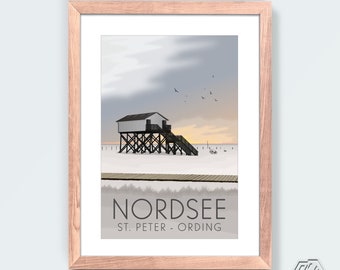 Nordsee - Sankt Peter-Ording - North Sea Print - Nordsee poster - Travel, Decoration, Wall Art, Germany poster