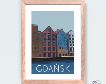 Plakat Gdańsk Wyspa Spichrzów