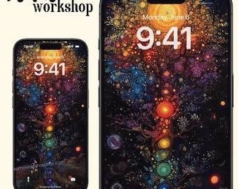 The Cosmic Bloom of Chakras smartphone wallpaper