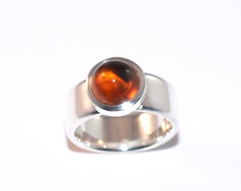 Citrine Madeira ring in silver. Size 55
