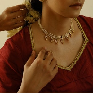 VeroniQ Trends-Elegant Rajputi Handmade Pachi Kundan Necklace with Pearls-South Indian-Indian Jewelry-Kundan-Wedding-USA-UK-Canada