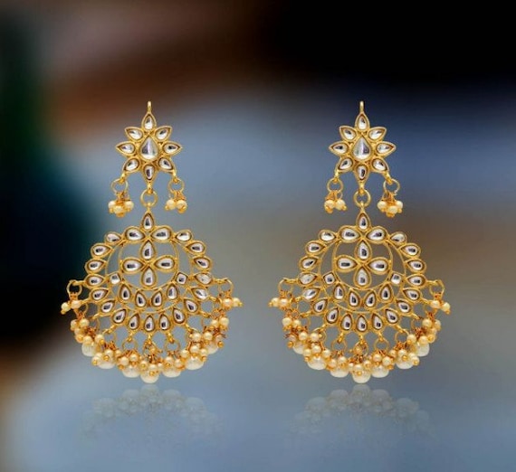 Hyderabadi Jadau Multi Stones Multi Beads Chandbali Earrings – Sheetal's  FabFashion