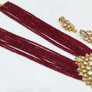 VeroniQ Trends-Elegant Long Rani Haar Kundan Necklace With Faux Ruby-Bridal-Wedding-Engagement-Party-USA-UK-Europe-India-Mughal-Pakistani