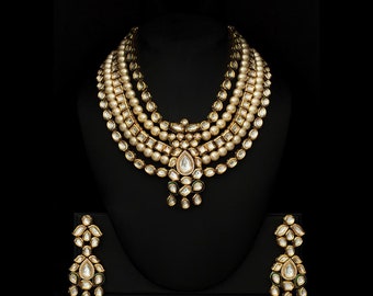 VeroniQ Trends-Rani Haar Kundan Multilayer Necklace With Pearls-Bridal-Wedding-Engagement-Party-USA-UK-Europe-India-Mughal-Pakistani