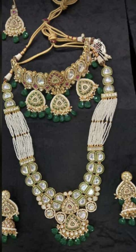 Veroniq Trends-indian Bridal Polki Kundan Necklace-long Necklace