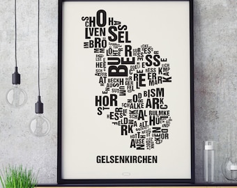 GERA Letter Location Screen Printing Poster Typography, Typo City Map, Letters Map, Districts Graphics, Cities Pictures, Poster