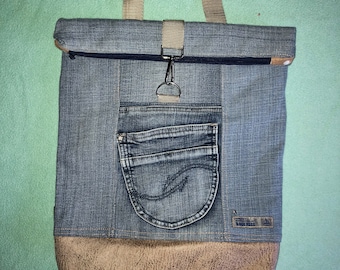 Jeans - Rucksack, Upcycling aus Jeanshosen, nachhaltige Tasche für jung und alt