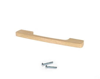 Wooden Handle U-2003 | Oak Cabinet Pull | Modern kitchen hardware | Dresser Drawer Handle | Wood Drawer Handle 128-240 mm