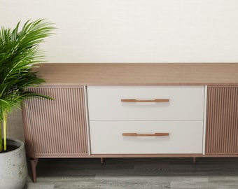 Wooden handle, Oak Toskana brown wood  Cabinet Pull. Wooden Handles U-0916. Modern kitchen Handles. Contemporary Drawer Handle.