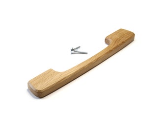 Wooden Handle U-2004 | Oak Cabinet Pull | Modern kitchen hardware | Dresser Drawer Handle | furniture handle made of solid wood, bevelled