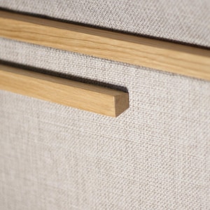 Wooden Edge Pull Handle – Minimalist Oak Cabinet Handle – Scandinavian Furniture Knob Pax