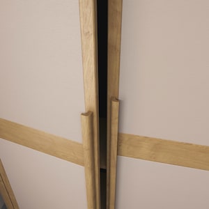 Langer Schrankgriff aus Eiche – Handgefertigter, profilierter Griff für Türen und Schubladen, passend für IKEA PAX, neues Design, 10–100 cm
