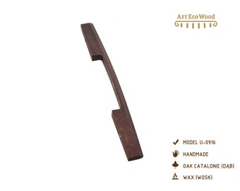 Graceful wooden handles U-0916 Oak Catalonia wood Cabinet Pull Modern kitchen Handles Contemporary Drawer Handle.