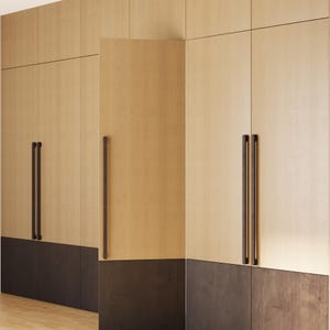 Tiradores largos de madera maciza Catalonia 4305 | Tirador artesanal moderno en U para muebles IKEA