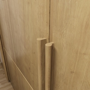 Schrankgriff aus massiver Eiche, minimalistischer Schubladengriff, skandinavisch-japanischer Stil, moderner Schranktürbeschlag, Möbelgriff