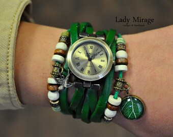 Echte Blatt Uhr Etsy