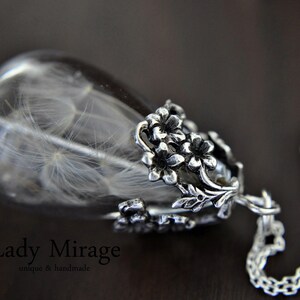 BESTSELLER 925 Silver Real Dandelion Necklace Teardrop imagen 2