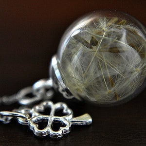 BESTSELLER LUCK Real Dandelion Necklace Silver Plated imagen 1