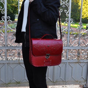 Taj Mahal Genuine Leather Bag Red imagen 2