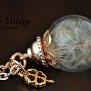 LUCK Real Dandelion Necklace Rose Gold image 3