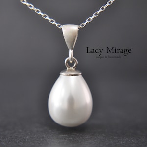 925 Silver - Necklace Pearl Pendant - Drop - Timeless - Classic - Personalized - Gold-Silver-Rose Gold - Handmade - Gift for Her