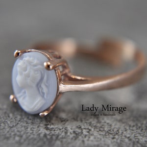 925 Silber Kette Lady Cameo Rosévergoldet Vintage Stil Mini Anhänger Geschenke für Frauen Mothers day gift Bild 8