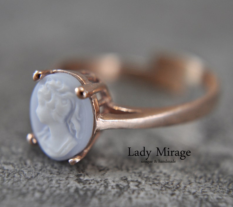 925 Silber Kette Lady Cameo Rosévergoldet Vintage Stil Mini Anhänger Geschenke für Frauen Mothers day gift Bild 8