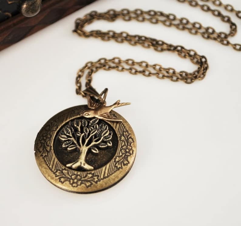 Life Tree Photo Locket Necklace afbeelding 2