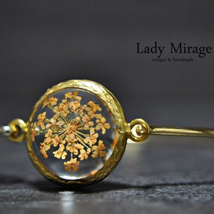 Real Flower Bangle Peach Gold Plated imagen 1