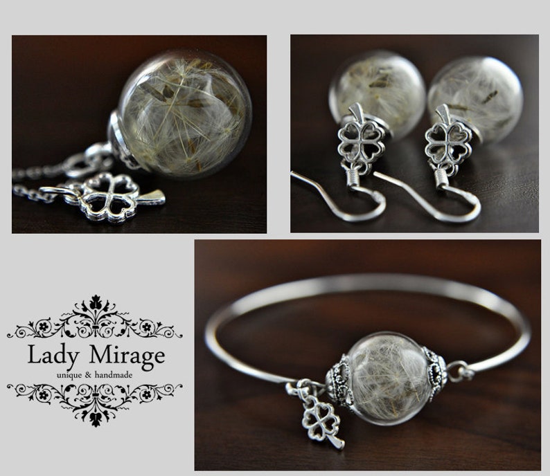 SPECIAL OFFER Real Dandelion Jewelry Set image 1