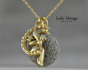 925 sterling silver - moon fairy - concrete necklace - jewelry - Christmas gift women - gift for her