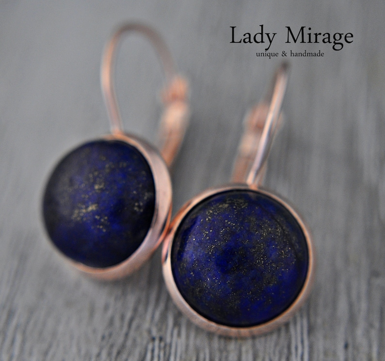 BESTSELLER Lapis Lazuli Earring Rose Gold image 3