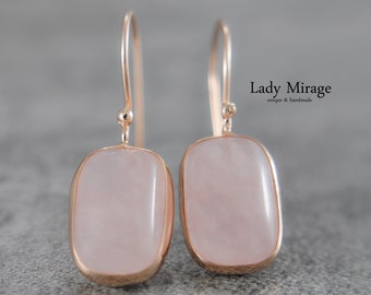 925 Sterling Silver Rose Quartz Earrings - January Birthstone - Bridal Wedding Jewelry - Gift for Her
