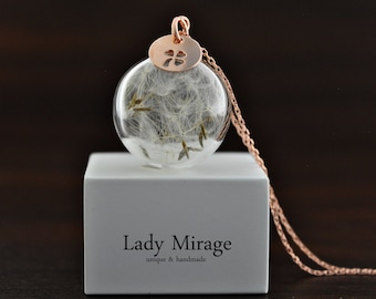 BESTSELLER 925 Silver Real Dandelion Necklace Rose Gold- Luck