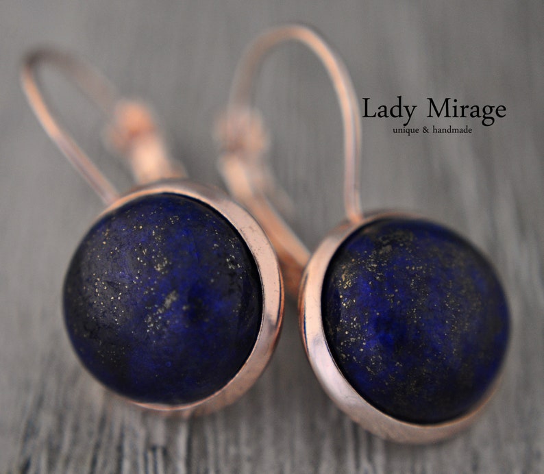 BESTSELLER Lapis Lazuli Earring Rose Gold image 1