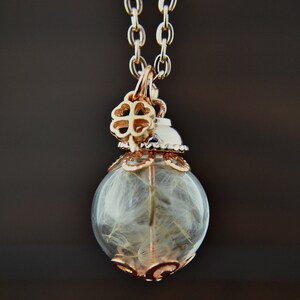 LUCK Real Dandelion Necklace Rose Gold image 4