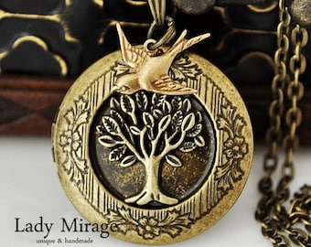 Life Tree" Photo Locket Necklace