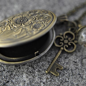 Real Dandelion Locket Necklace imagen 2