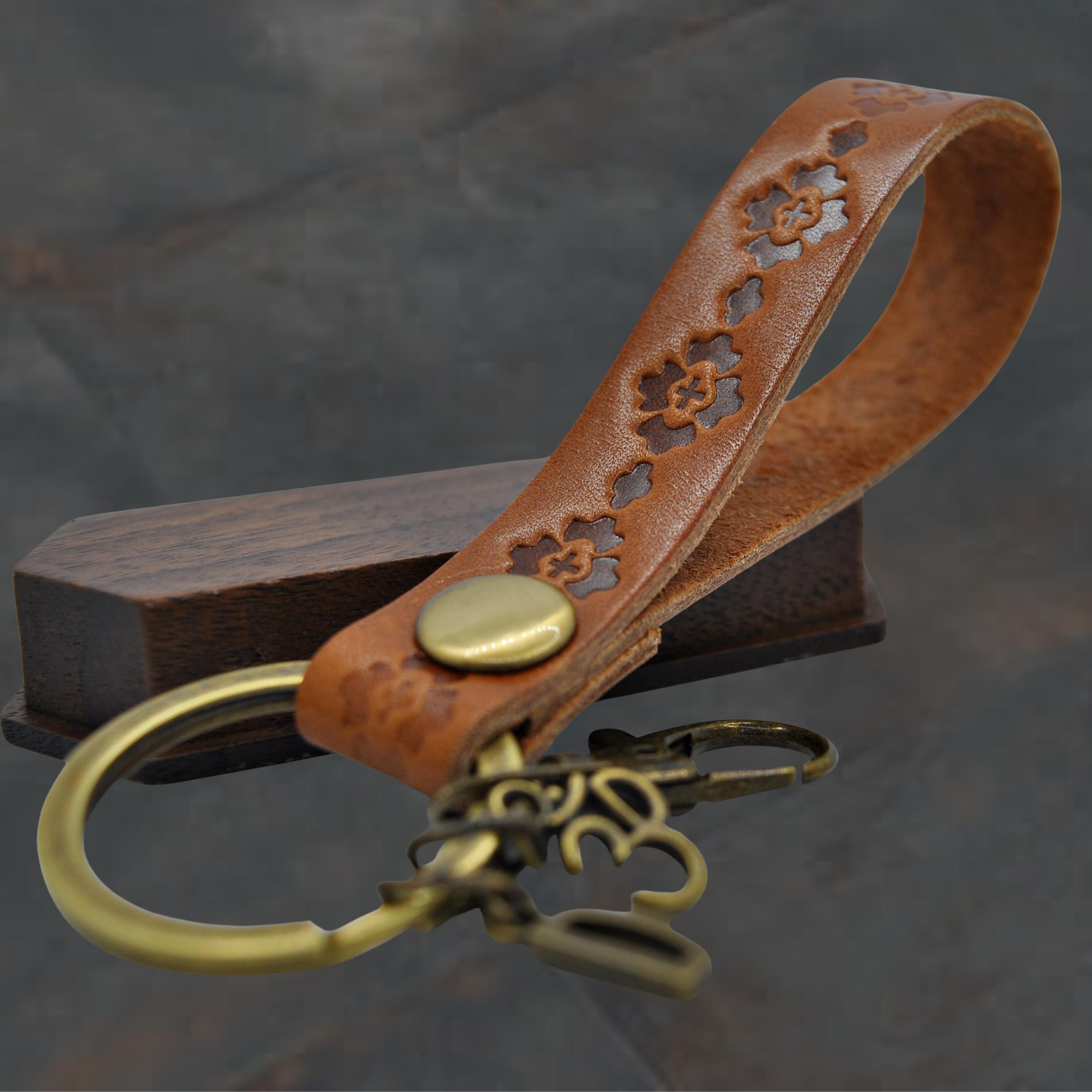 Genuine Leather Keychain, Personalized Accessories With Initial