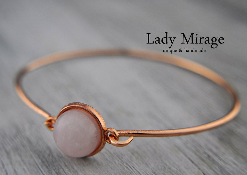 BESTSELLER Rose Quartz Bangle Rose Gold afbeelding 2