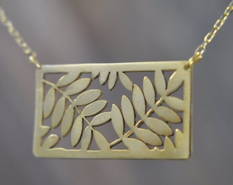 925 silver - ash leaf necklace in gold or silver - leaf jewelry - branch - nature lover gift idea