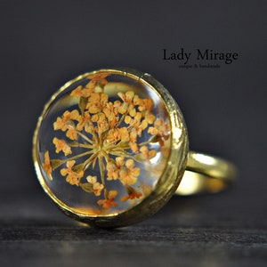 Real Flower Bangle Peach Gold Plated imagen 5