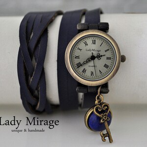 Lapis Lazuli Real Leather Watch imagen 3