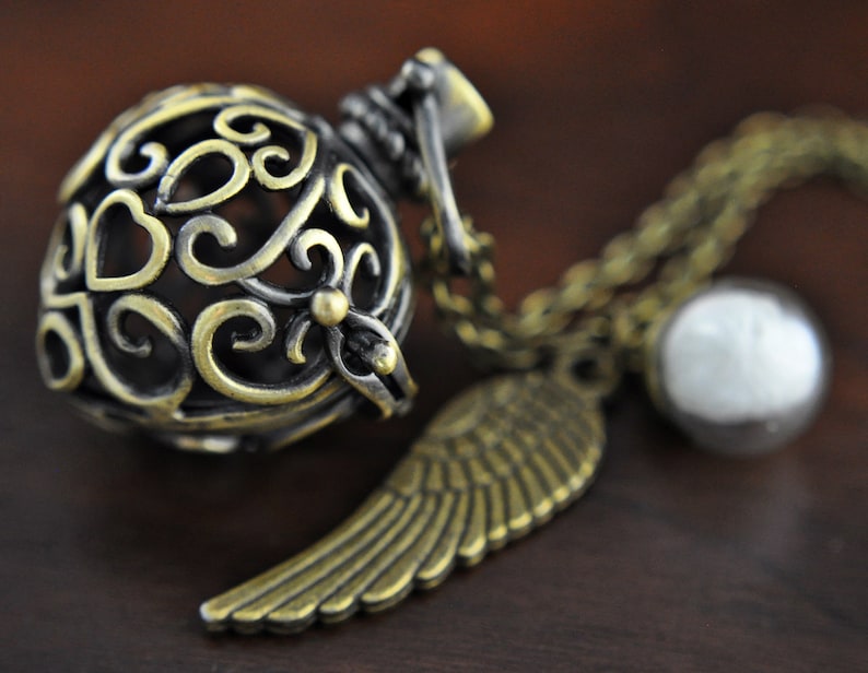 Real Feather Angel Caller Necklace imagen 1