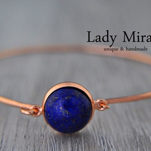 BESTSELLER Lapis Lazuli Bangle Rose Gold image 1